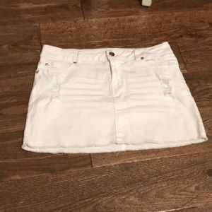 White jean miniskirt